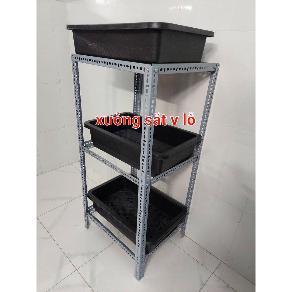 Kệ trồng rau 2 chậu .3 châu ,phù hợp với khay( dài 65,66cm x Rộng 41,42 x Cao 16,17cm) cao nhiều kích thước