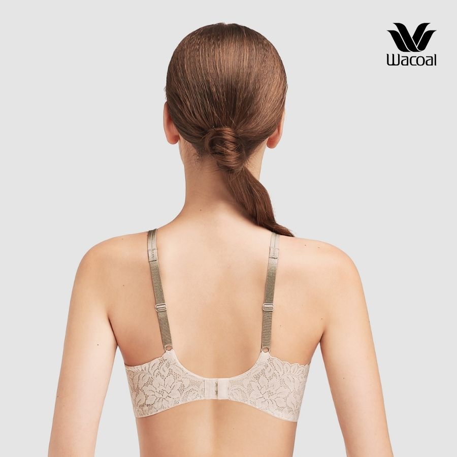 Áo lót Wacoal VLSF101 không gọng, nâng vừa, ren, mút mỏng, full cup - Lecien
