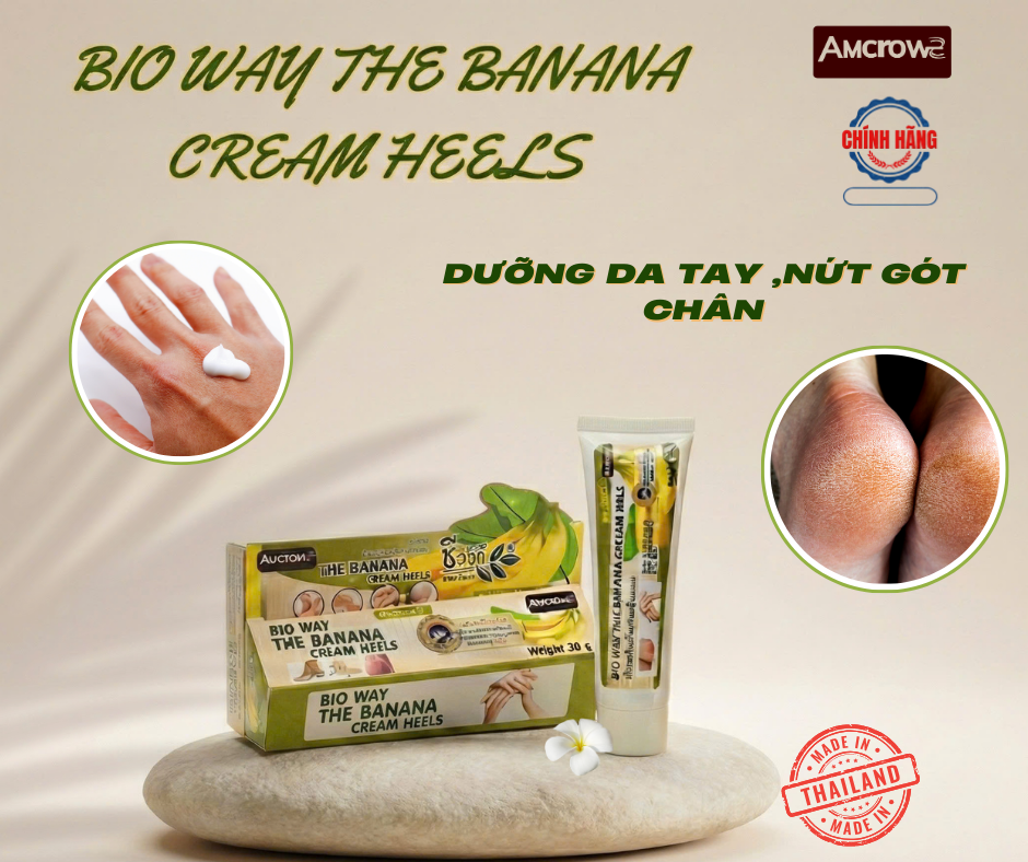 Kem chuối dưỡng da tay và nứt gót chân BIO WAY THE BANANA CREAM HELLS - Thailan