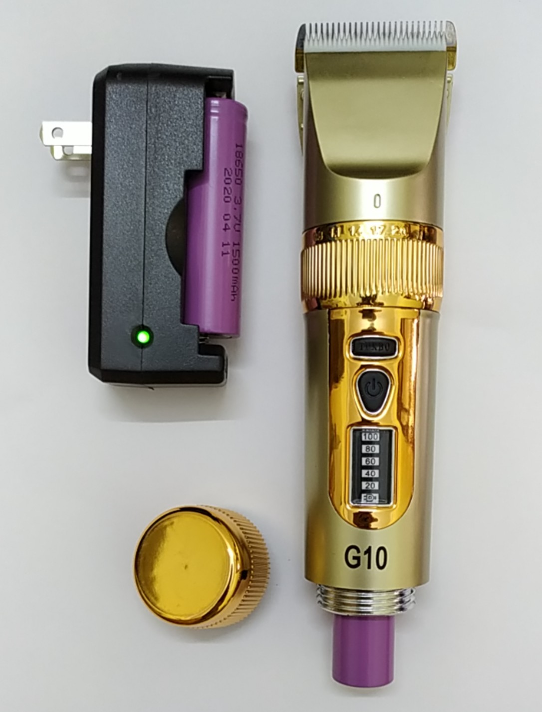 Tông Đơ Cắt Tóc Chuyên nghiệp  Nhật Bản G10 Gia Đình Gồm 2 Pin tiện lợi (Có đèn LED báo PIN) Kiêm Giá đỡ thông minh