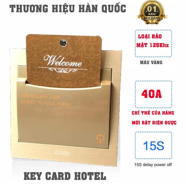 Bộ công tắc thẻ từ khách sạn tiết kiệm điện 40A Hàng tốt - đế vuông