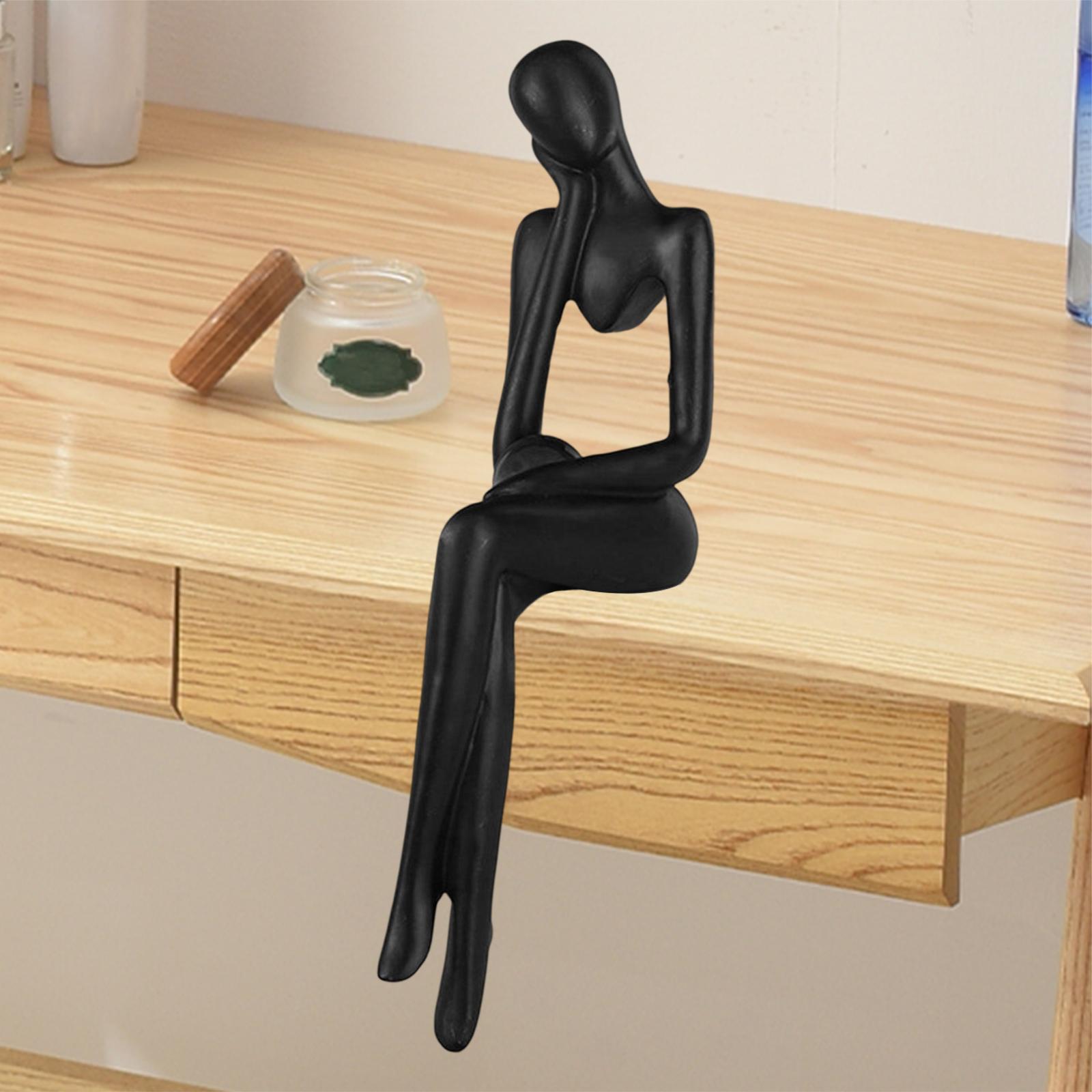 Thinker Statue Abstract Figurine Art for Living Room Bookcase Ornament