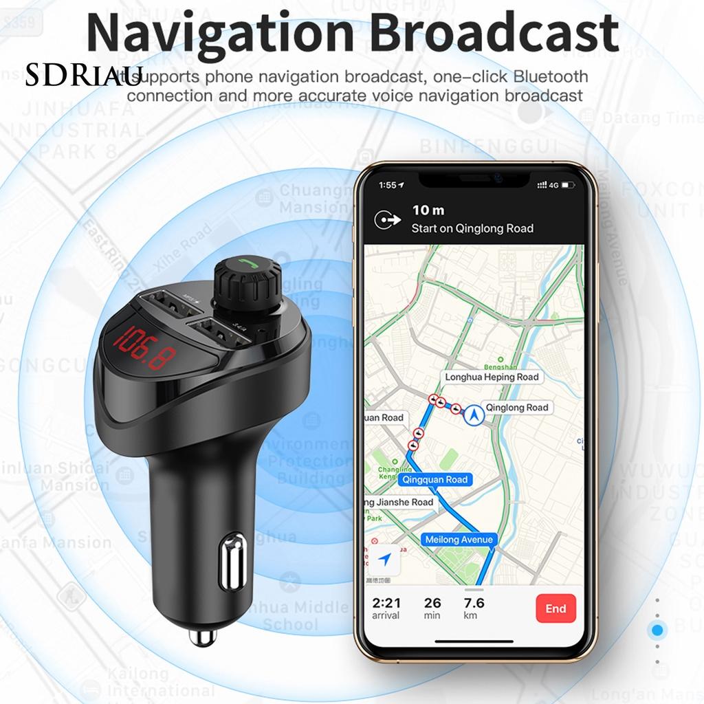 *QCDZ* Bluetooth Player Support TF/U Disk Handsfree ABS 3.4A Dual USB Regulator FM Transmitter Car Charger for Auto