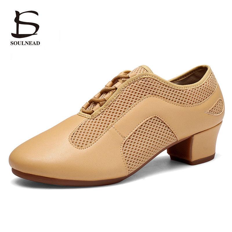Giày khiêu vũ Latin Phụ nữ Jazz Salsa Ballroom Giày nữ cao gót nữ cô gái Tango Hip-Hop Sneakers Modern Dance Sneakers Nữ Color: Black 3.5cm Shoe Size: 4.5