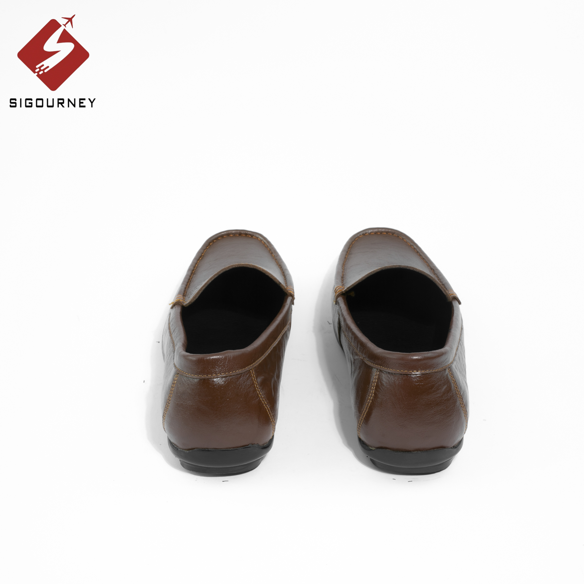 Giày mọi nam da bò cao cấp dành cho giới công sở SIGOURNEY màu nâu SIG20 bảo hành 18 tháng