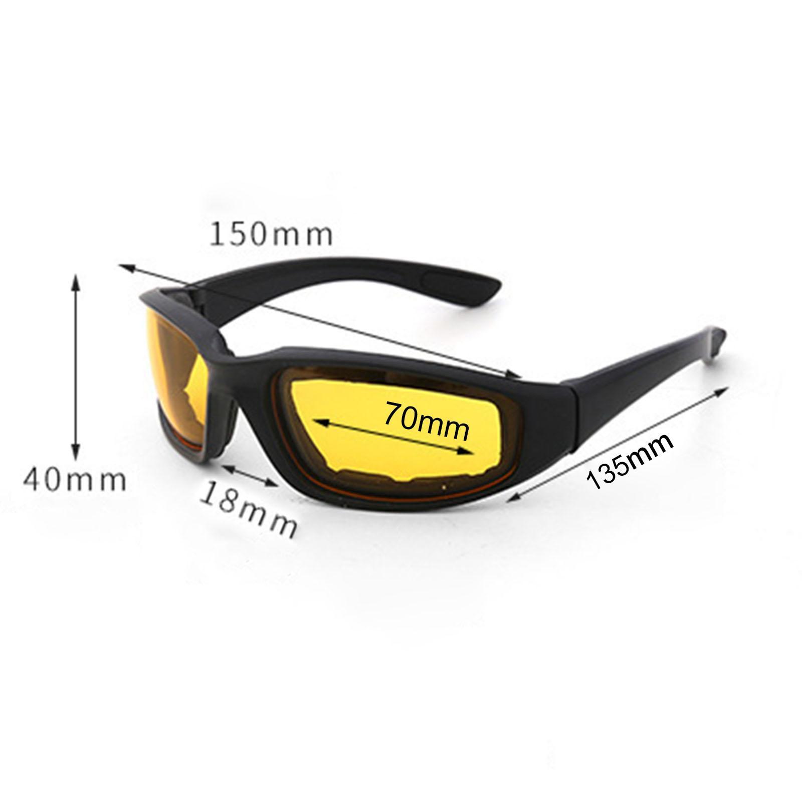 Motorcycle Riding Goggles Cycling Glasses Hiking Windproof Golf Yellow