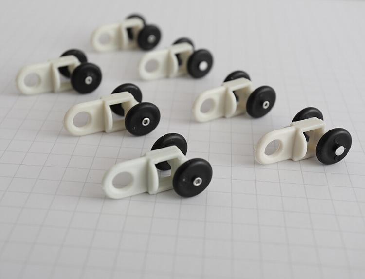 20 Chiếc Ray Trượt Rèm Con Lăn Móc Bánh Xe Rèm Ròng Rọc Trượt Cho Cửa Sổ Voan Con Lăn Nhựa Đen Trắng