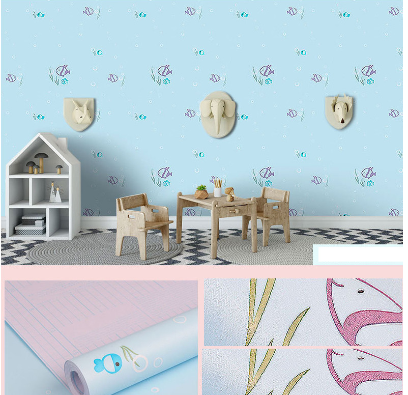 GIẤY DÁN TƯỜNG KHỔ 45CMX10M CÁ XANH DƯƠNG