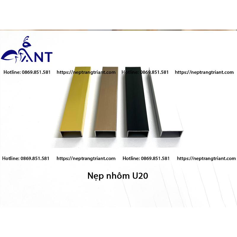 Nẹp nhôm U20, Nẹp u nhôm, nẹp chữ u, nẹp chống trơn nhôm, nẹp trang trí, nẹp trần,nẹp vách, thanh dài 2m5