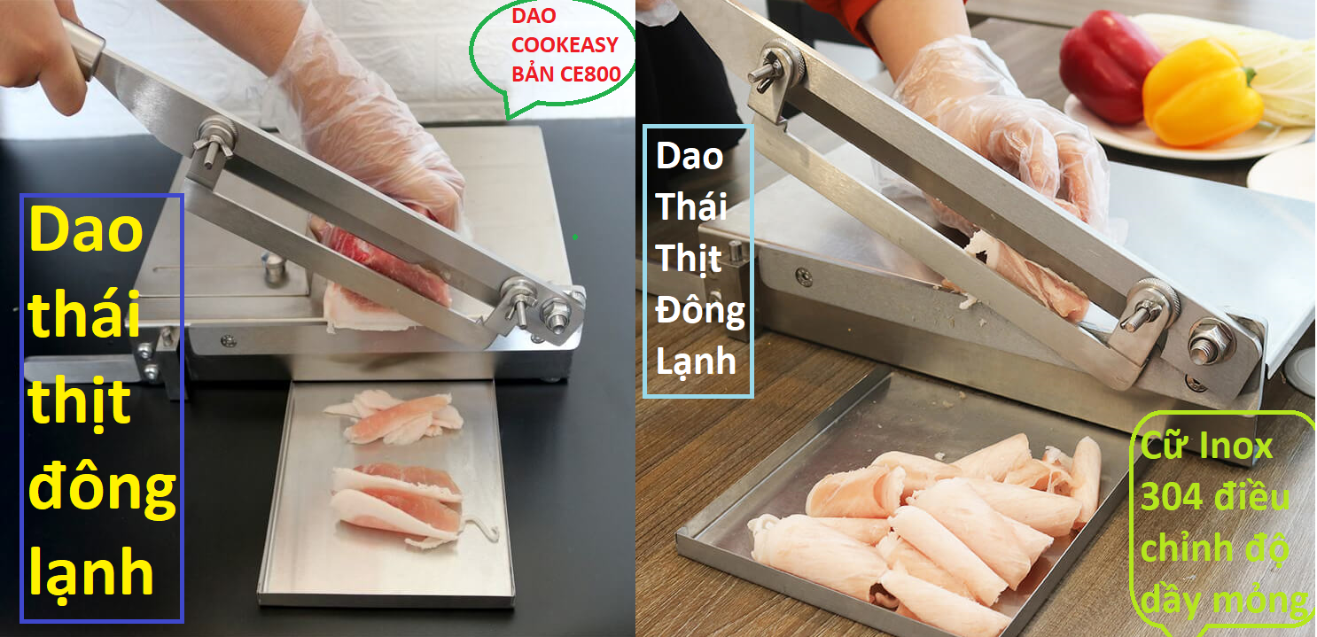 Máy thái thịt đông lạnh, cắt xương đa năng cầm tay hàng chính hãng COOKEASY. Bản dao chặt gà đặc biệt CE800, trọng lượng 4.2 Kg, Size 26x35x8 Cm