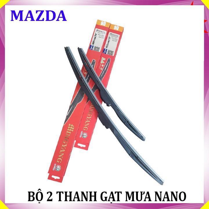 Bộ 2 thanh gạt nước mưa ô tô đa năng Nano cao cấp dành cho hãng xe Mazda: Mazda2-Mazda3-Mazda6-Mazda CX5-Mazda