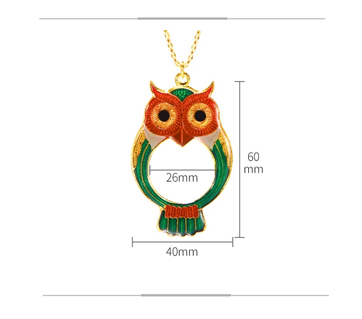 Kính lúp móc khóa hình cú mèo độ phóng đại 10 lần