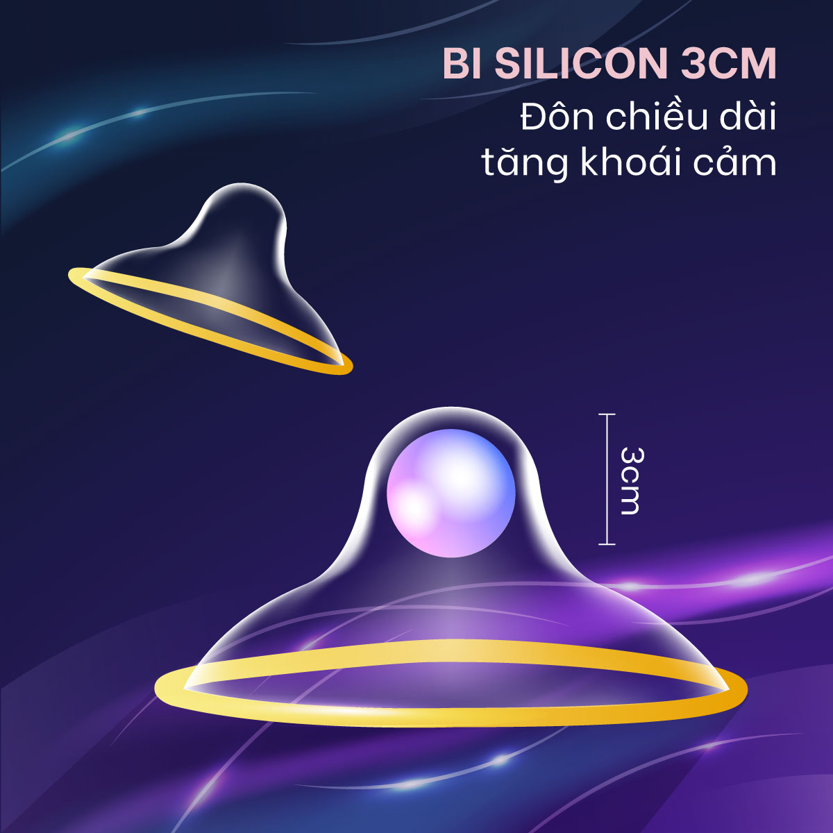 Bao cao su Shell Giant Entering - Gân nổi, bi tăng 3cm