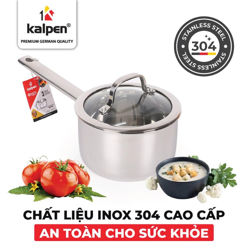 Quánh Inox 304 Đúc Liền Khối Kalpen Emer EM16 - 16Cm, Dung tích 1,5L, Dùng các dòng bếp