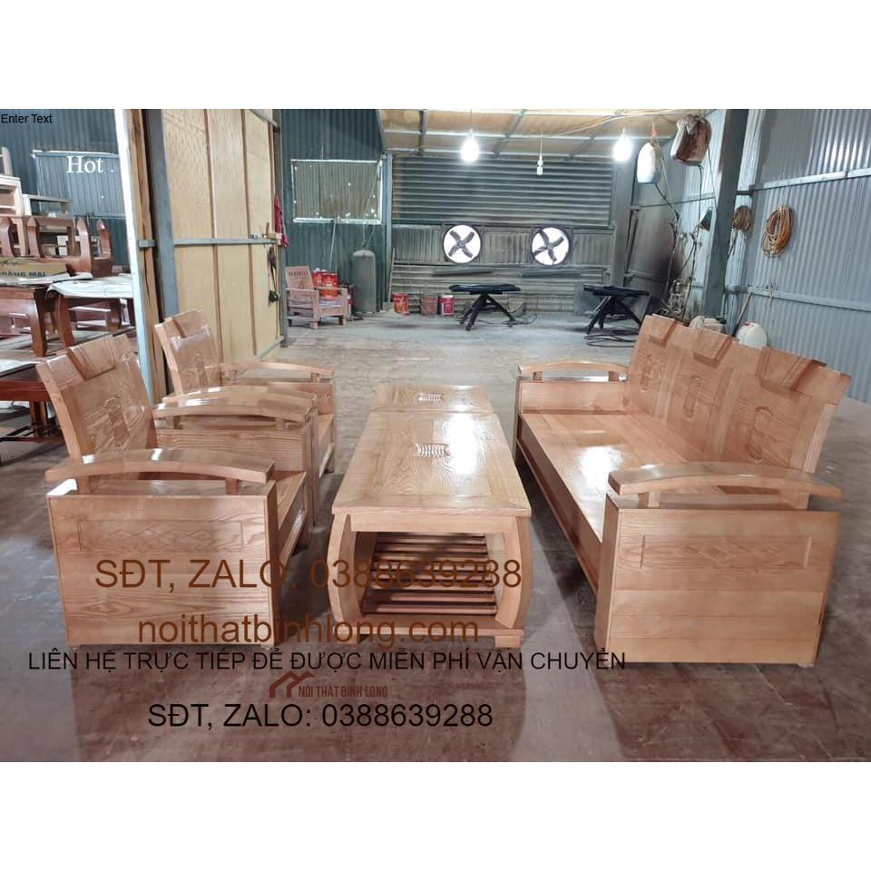 Bàn ghế Phòng Khách gỗ Sồi Nga mẫu số 81