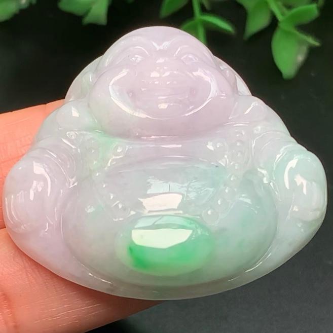 Mặt Phật Di lặc xanh Ngọc phỉ thúy tự nhiên Jadeite A