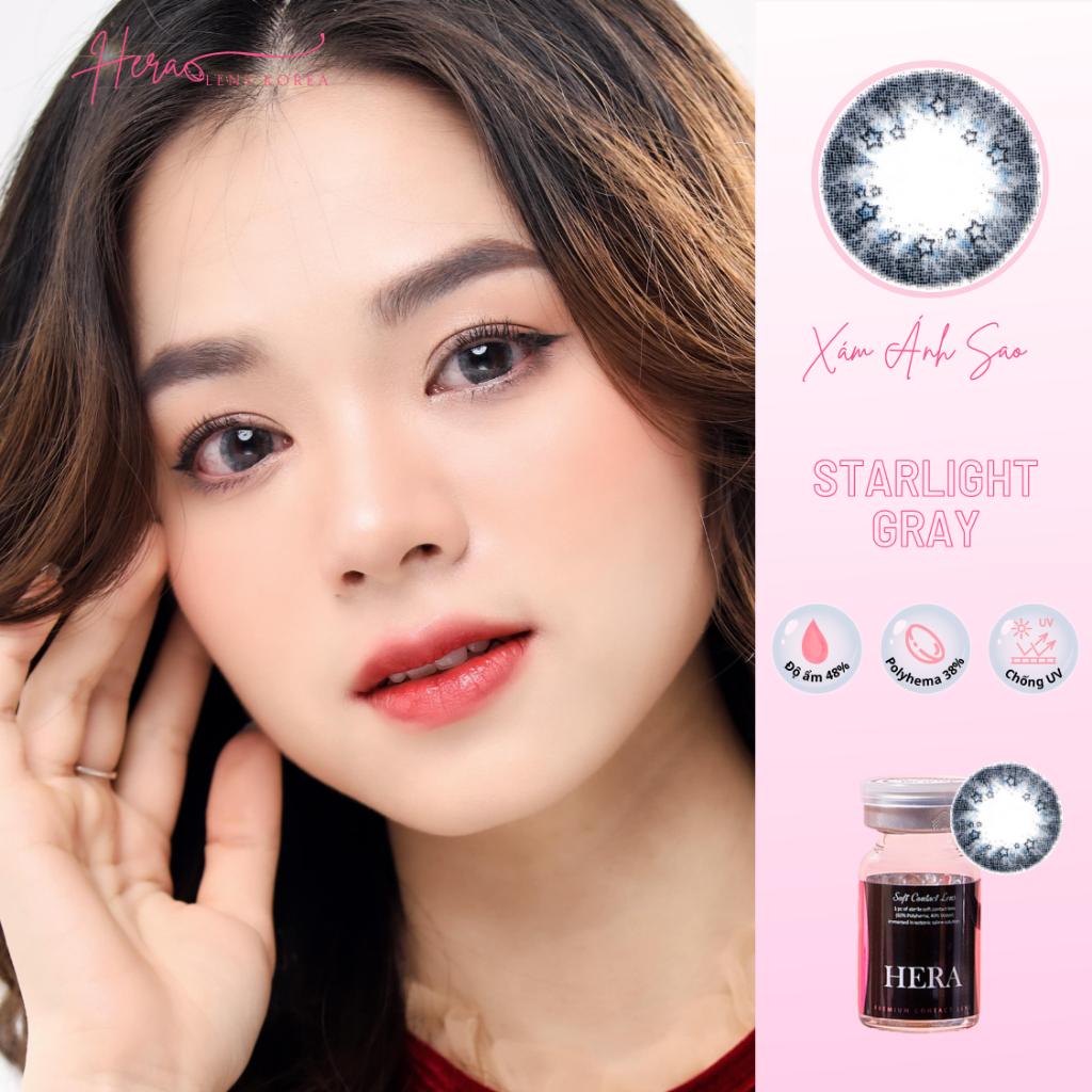 Kính Áp Tròng Hera Xám Ánh Sao Không Độ STARLIGHT GRAY Nhập Khẩu Hàn Quốc Lens Không Cận 6 Tháng