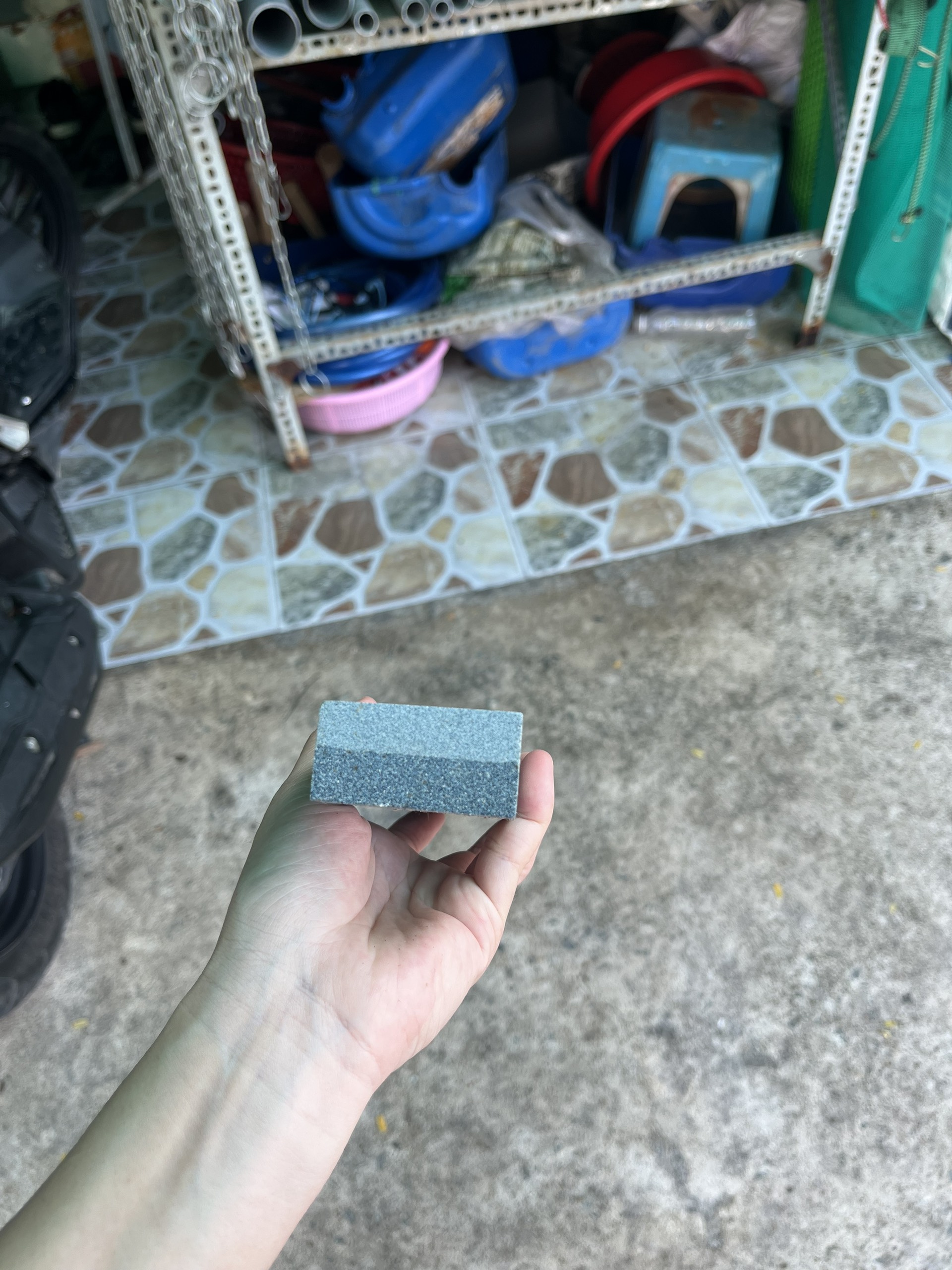Đá mài dao đa dụng, mài dao siêu bén, đá mài 2 lớp, kích thước 20x5x2.5 cm