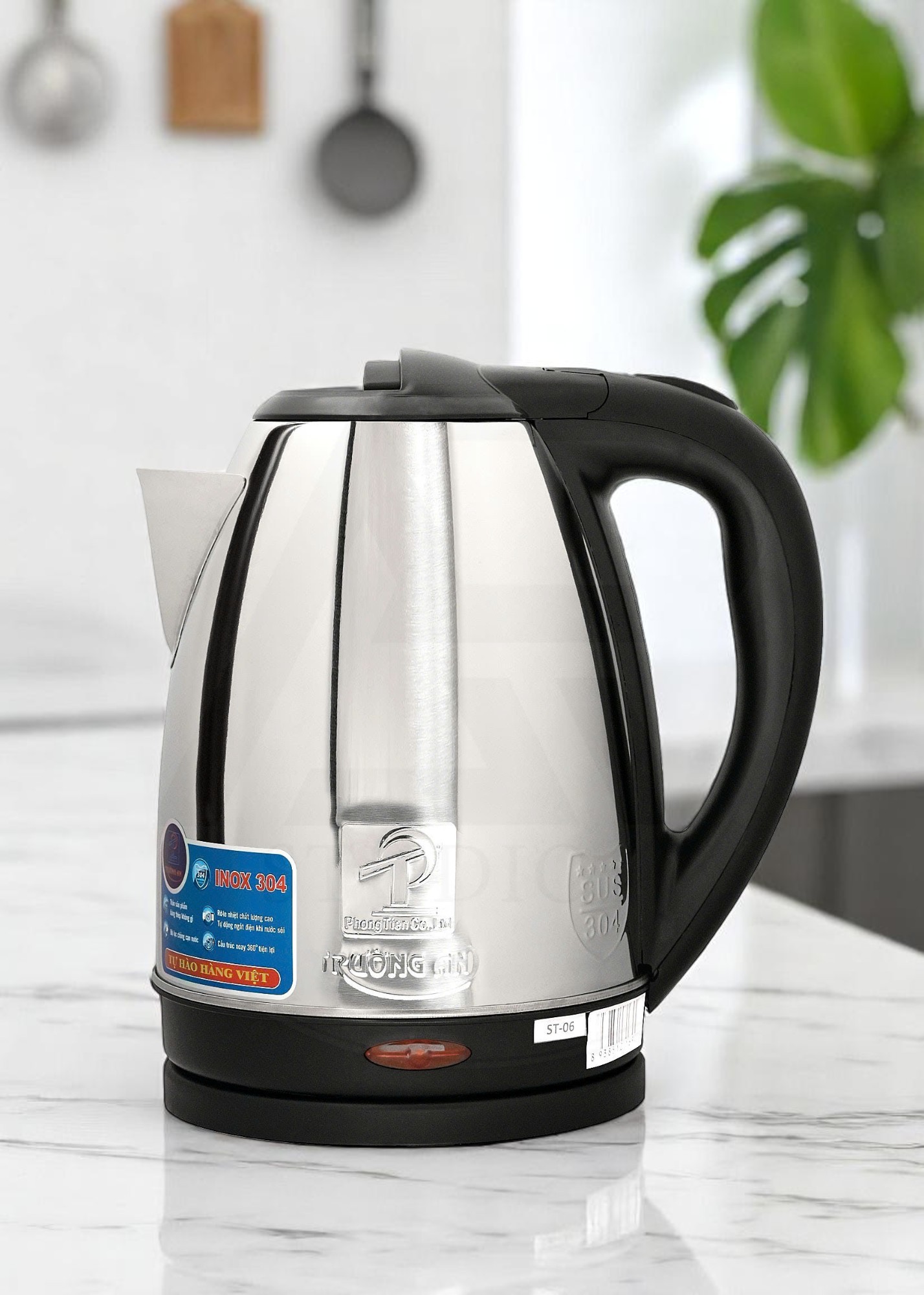 Ca Siêu Tốc Trường An 1.8L Inox 304 Cao Cấp ST06  – Đun Nước Nhanh, An Toàn, Tự Ngắt – Hàng chính hãng