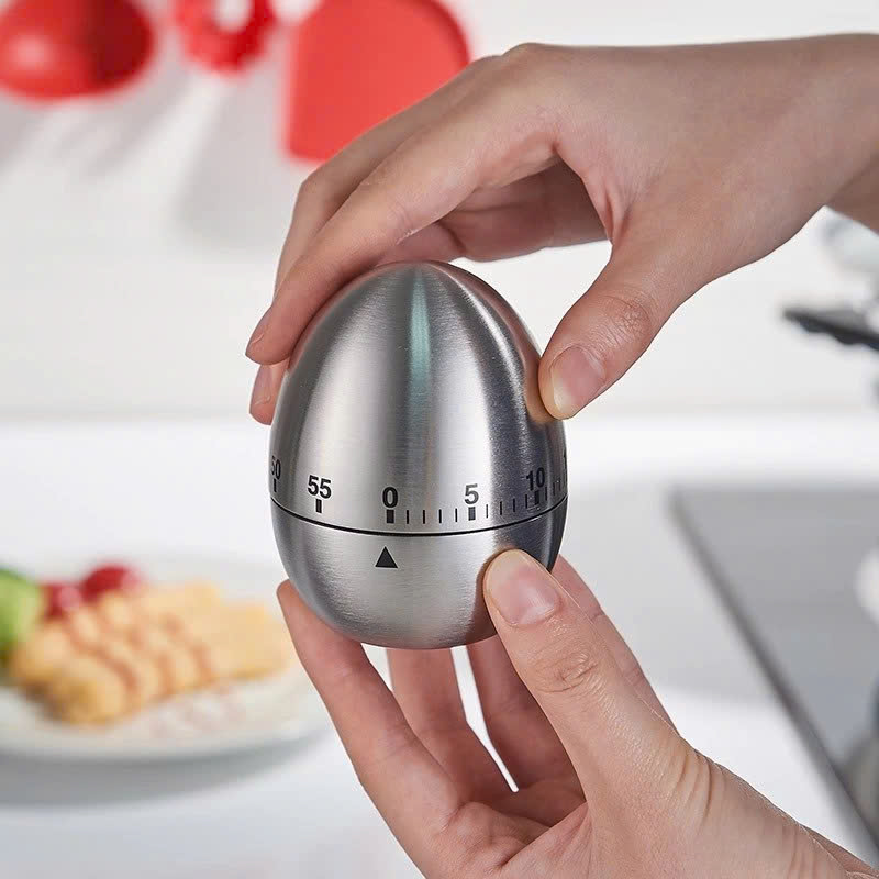 Đồng Hồ Pomodoro Hẹn Giờ 60 Phút Kim Loại QUẢ TRỨNG
