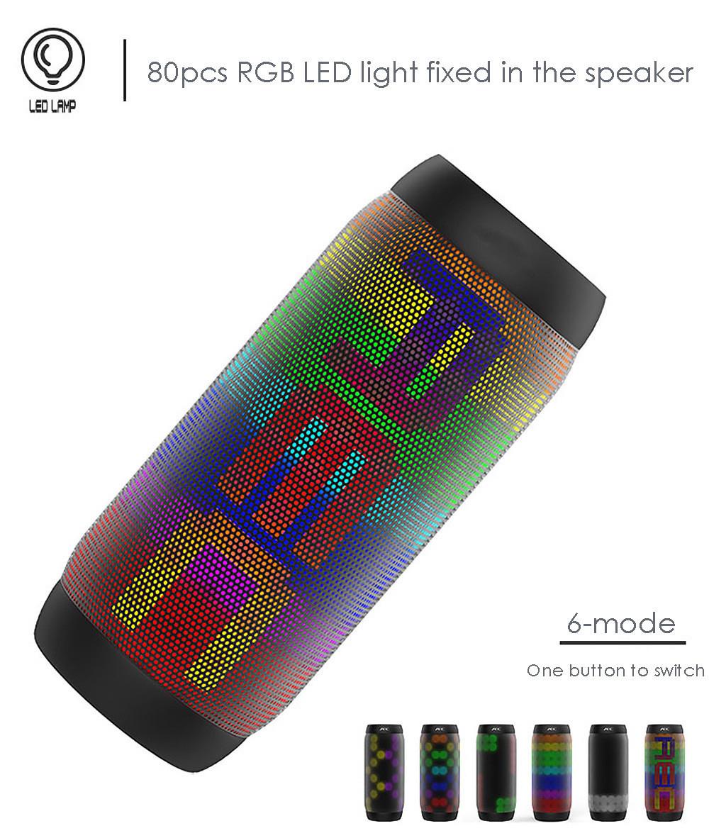 LED Bluetooth loa mới di động ngoài trời Hỗ trợ NFC TF Chức năng Thẻ Subwoof Loa Player Mini Bluetooth Loa màu: Trắng