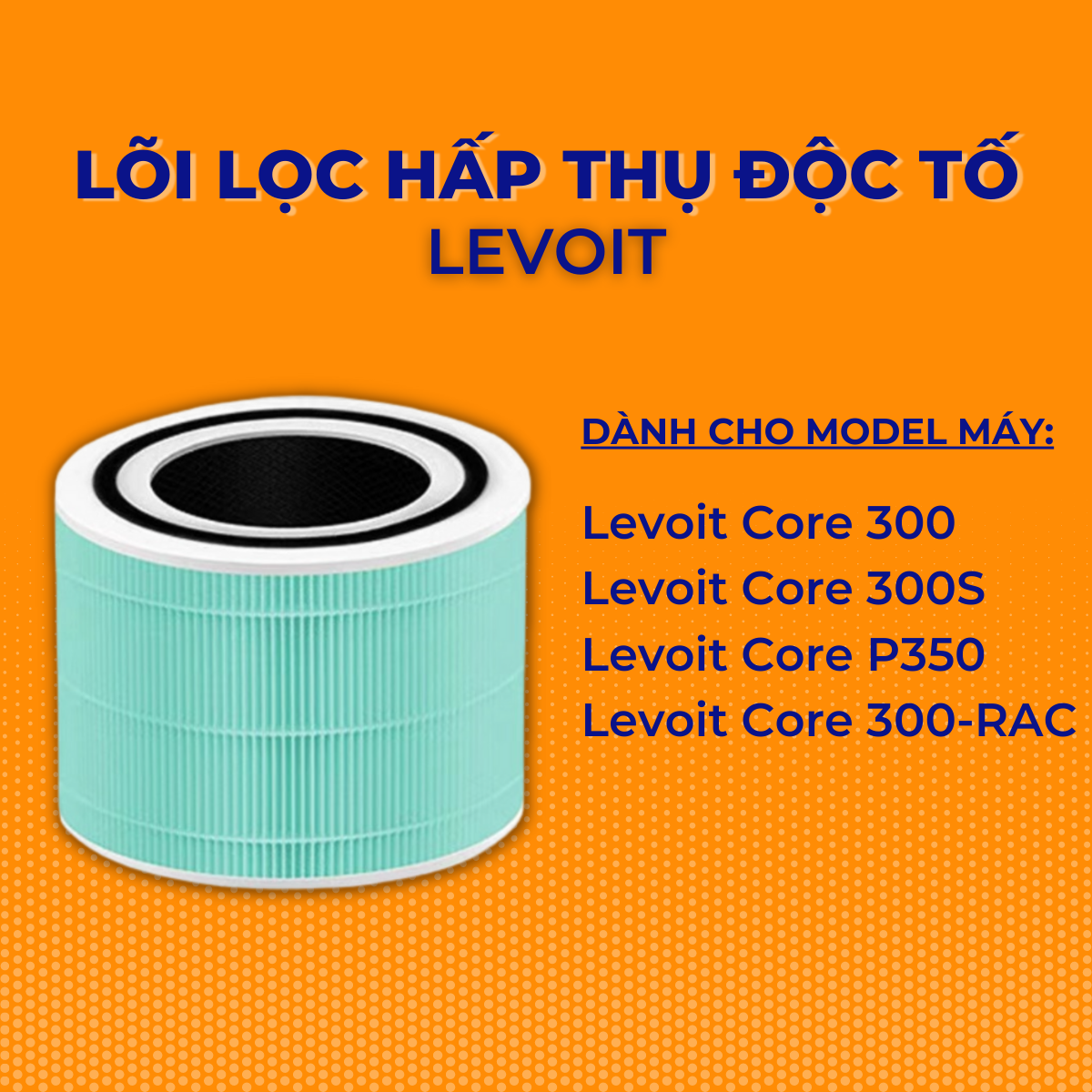Lõi Lọc Hấp Thụ Độc Tố cho Máy Lọc Không Khí Levoit Core 300/300S RF. Bộ lọc Hepa 3 lớp giá rẻ chất lượng cao