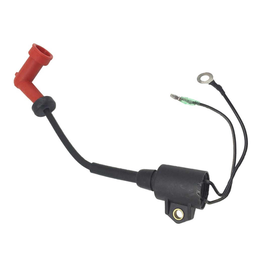 Ignition Coil with Rubber Cap for Yamaha Parsun Outboard 9.9HP 15HP 2-Stroke