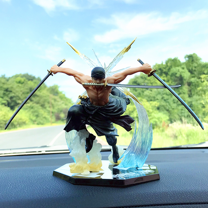 Mô Hình One Piece Zoro Tam Kiếm. Đồ Chơi Mô Hình. Sản phẩm đồ chơi cao cấp bày Taplo ô tô, tủ sách. Decor trang trí phòng khách, bàn làm việc…Làm quà tặng cho trẻ em cũng cực kỳ dễ thương.