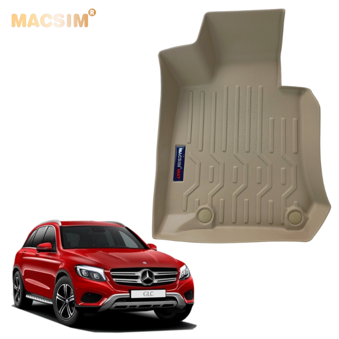 Thảm lót sàn xe ô tô Mercedes GLC 2016 -2020 Nhãn hiệu Macsim chất liệu nhựa TPV màu be.