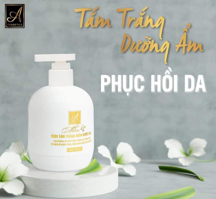 Kem tắm trắng mềm nước hoa A Cosmetics 150ml làm trắng da toàn thân hiệu quả sau 7 ngày sử dụng