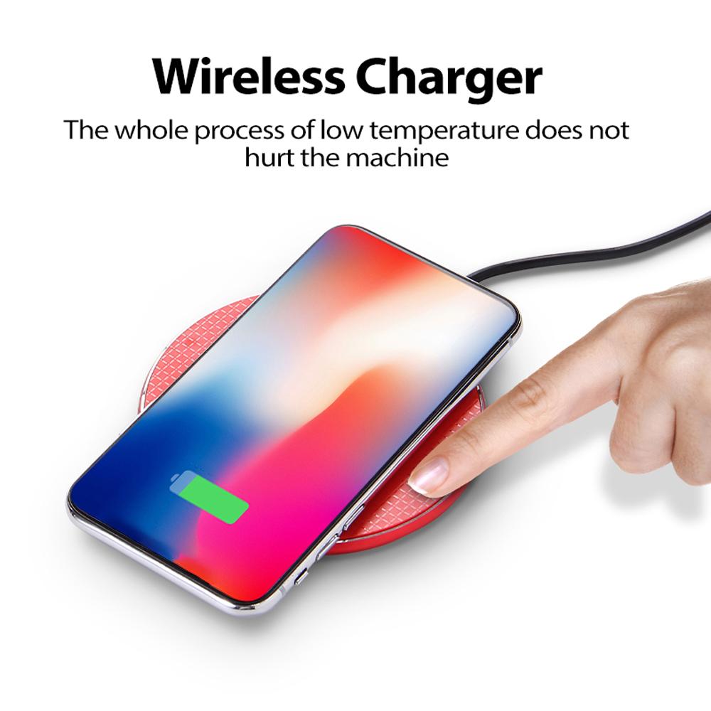 Wireless Charger Circular Wireless Recharger 7.5W/10W Fast Charger QI Standard Compatible with IOS Android