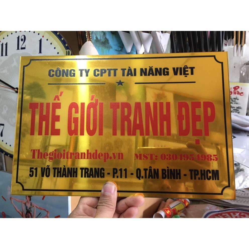 Bảng công ty-Bảng số nhà-biển số nhà-biển chức năng in UV trên alu gương inox trắng và alu gương vàng