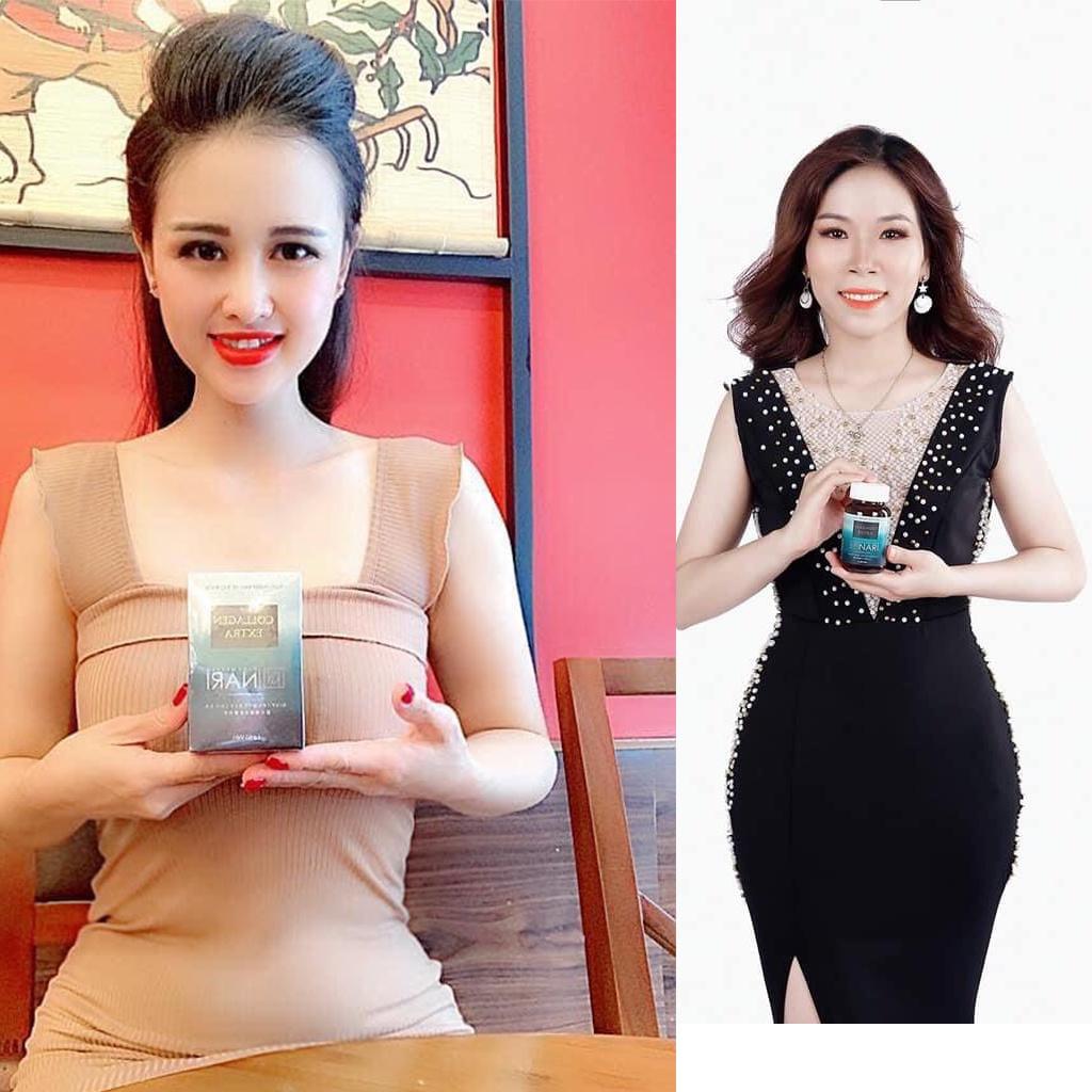 Viên Uống Collagen Extra Nari Chắc Xương Khỏe Tóc giảm lão hóa tăng vòng 1 đẹp da Chuẩn GMP 60 Viên