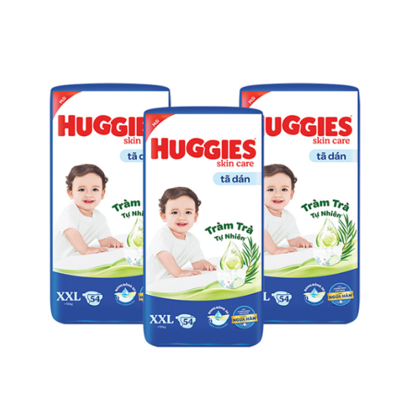 Combo 3 Tã dán Huggies Skincare Super Jumbo XXL54