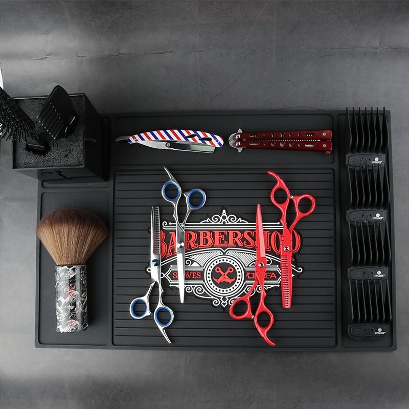 Tấm Cao Su Để Đồ Dụng Cụ Làm Tóc - Thảm Để Tông Đơ Barber cho barbershop