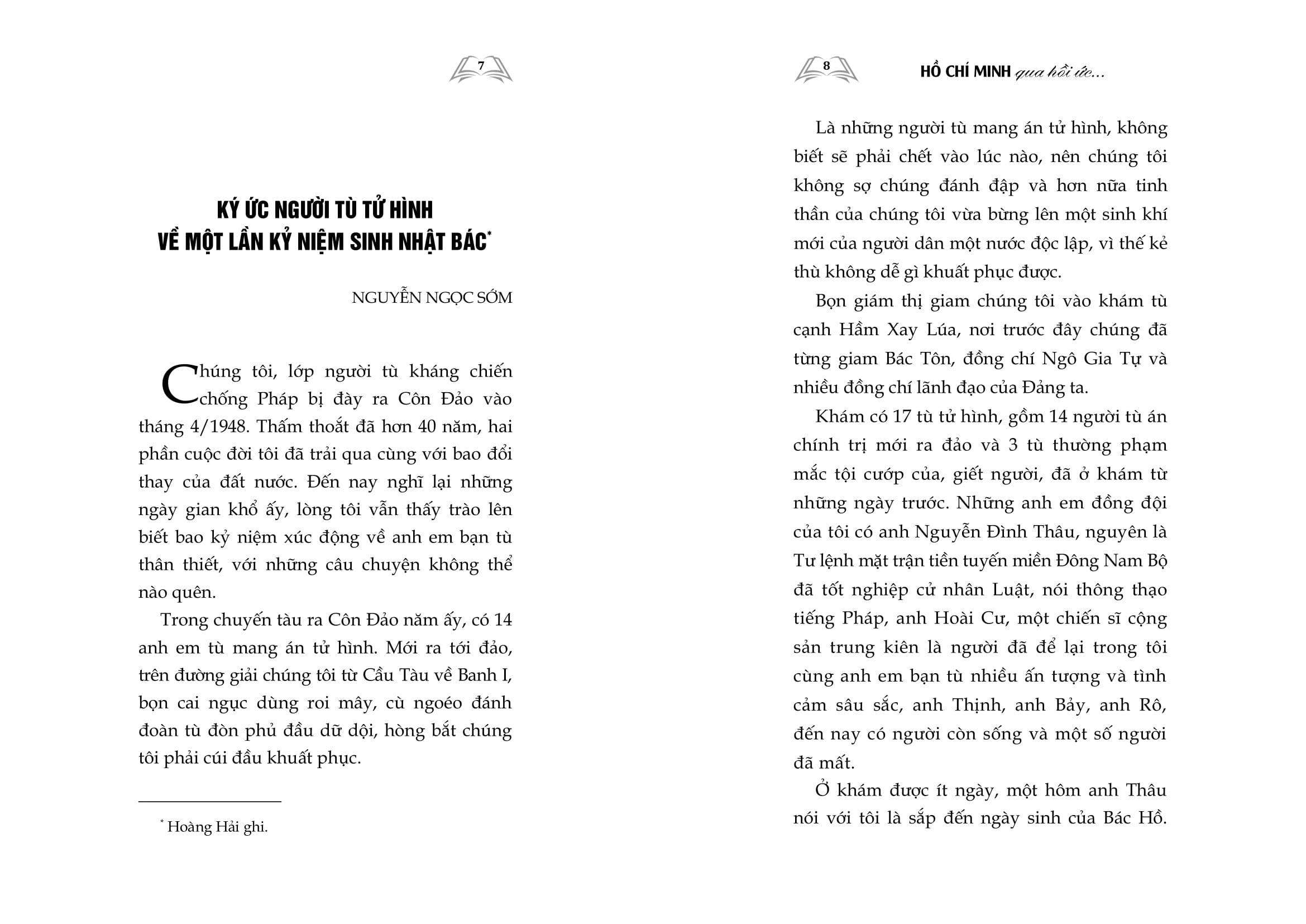 Sách - Hồ Chí Minh Qua Hồi Ức Của Những Cựu Tù Chính Trị Côn Đảo