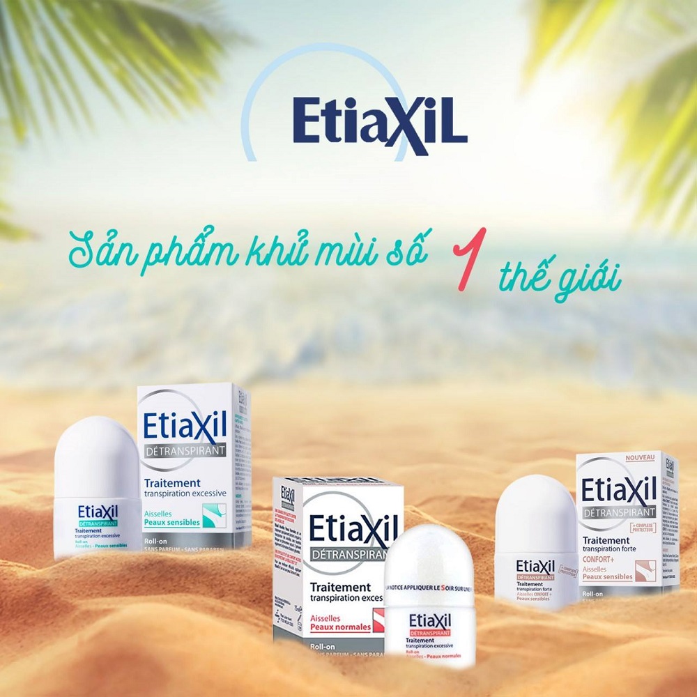 Lăn Khử Mùi ETIAXIL Détranspirant Traitement Aisselles Peaux Normales 15ml + Tặng 1 Móc Khóa Nhựa 2 Mặt