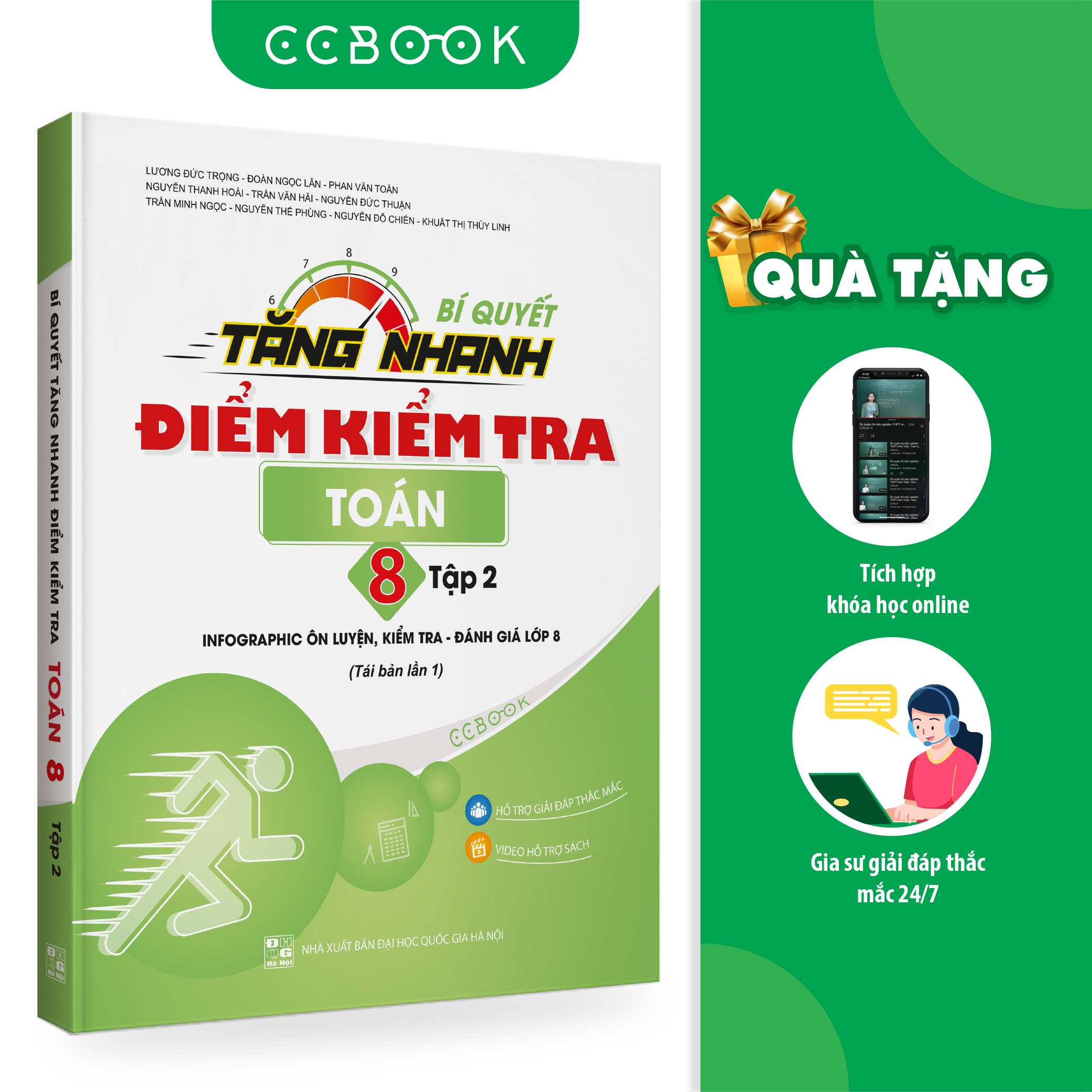 Sách - Bí quyết tăng nhanh điểm kiểm tra Toán 8 Tập 2 - Tái bản lần 1 - Tham khảo lớp 8 - Chính hãng CCbook