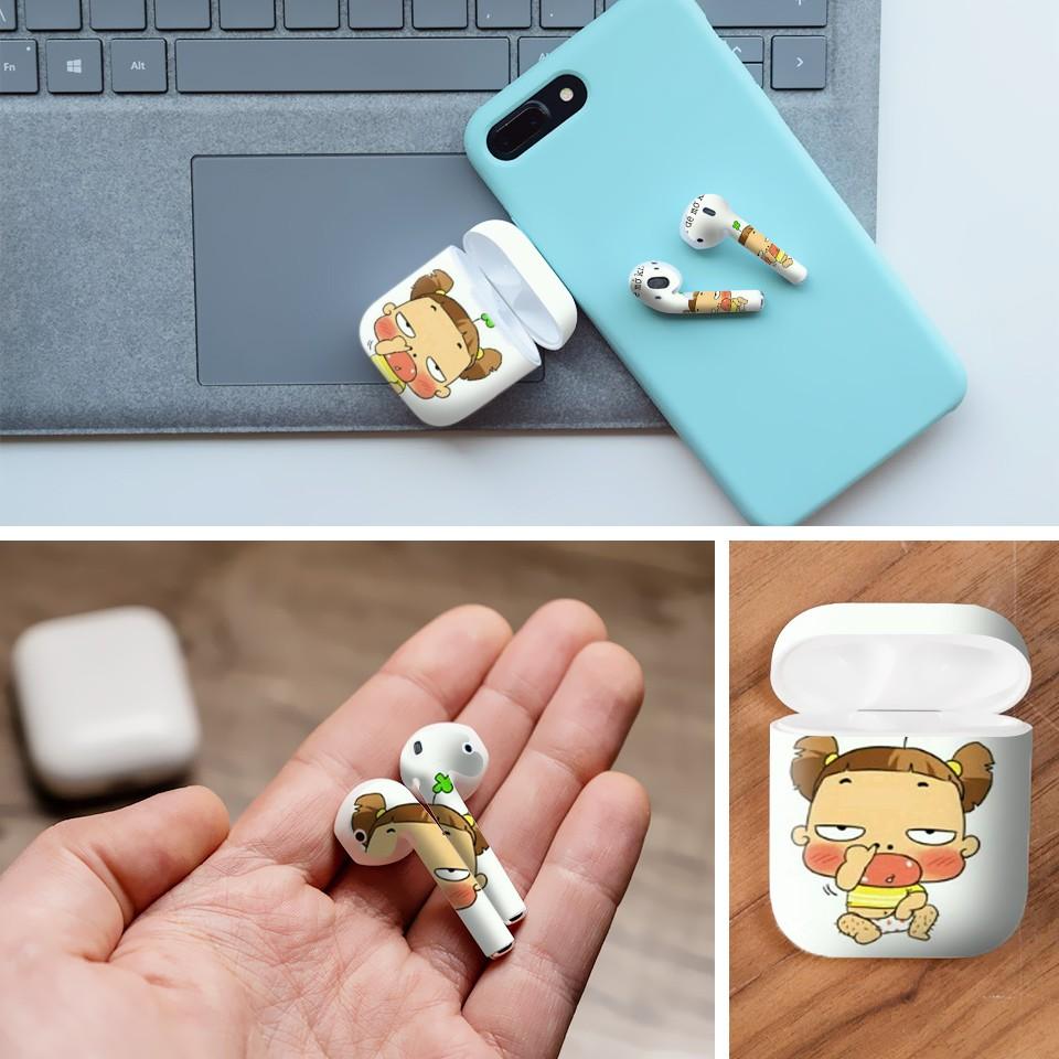 Miếng dán skin cho AirPods in hình Sủa để mở khóa - fun033 (AirPods ,1 2, Pro, TWS, i12)