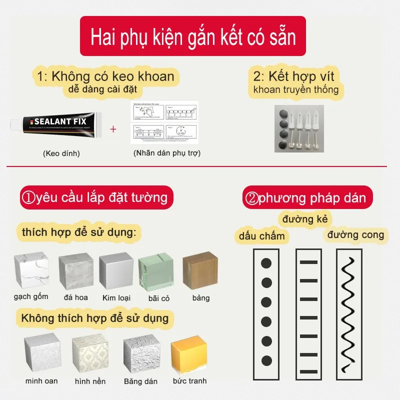 Bộ dụng cụ nhà tắm, Giá treo khăn, Kệ góc tường, Móc treo, Hộp đựng giấy vệ sinh, Đồ dùng nhà vệ sinh tiện lợi