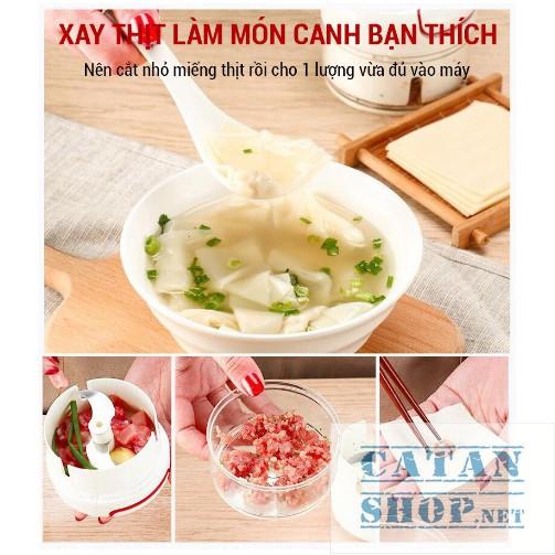 Dụng cụ xay tỏi ớt cầm tay đa năng, Cối xay thực phẩm kéo dây, Xay tỏi ớt Mini Food Chopper, siêu tiện dụng-GD265-XayToi