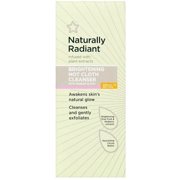 Tẩy trang khăn nóng Superdrug Naturally Radiant Brightening / Vitamin E Hot Cloth Cleanser