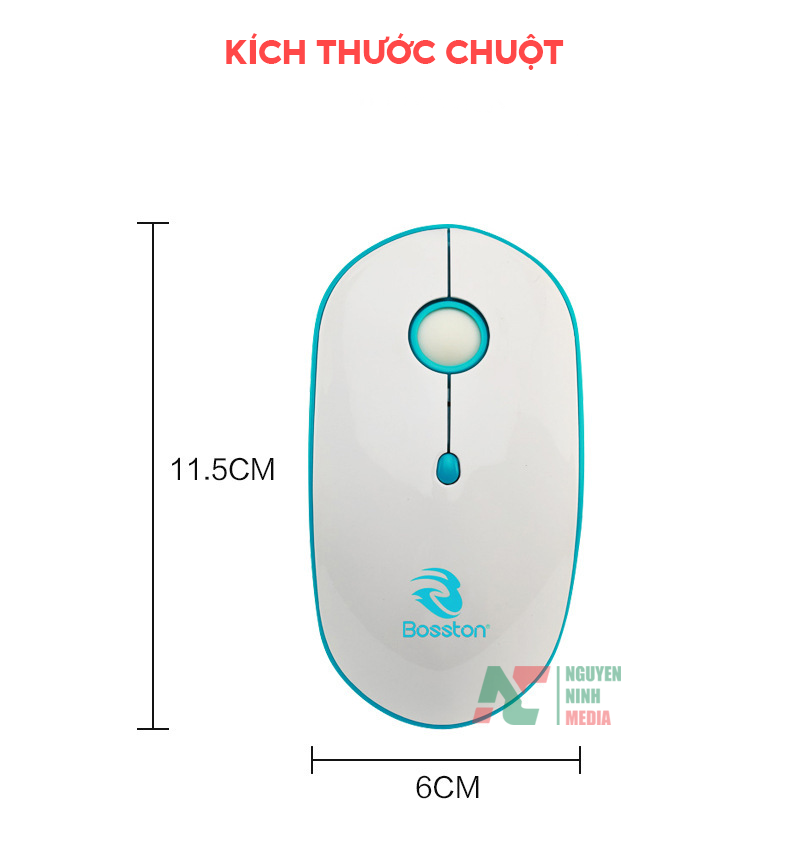 Chuột Không Dây Pin Sạc Bosston Q9 Silent - Hàng Chính Hãng