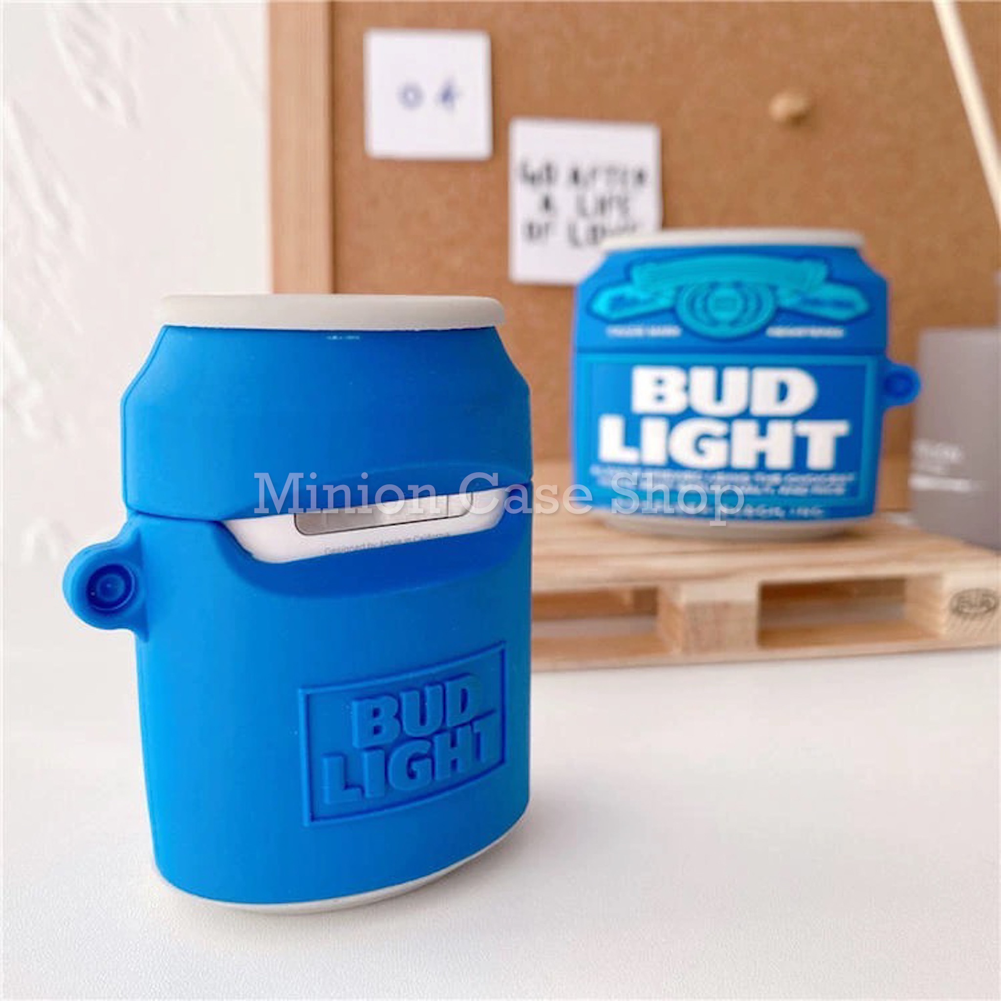 Case bảo vệ dành cho Airpods 1/2/3/Pro/Pro 2 hình lon budlight chất liệu silicon 3d cao cấp