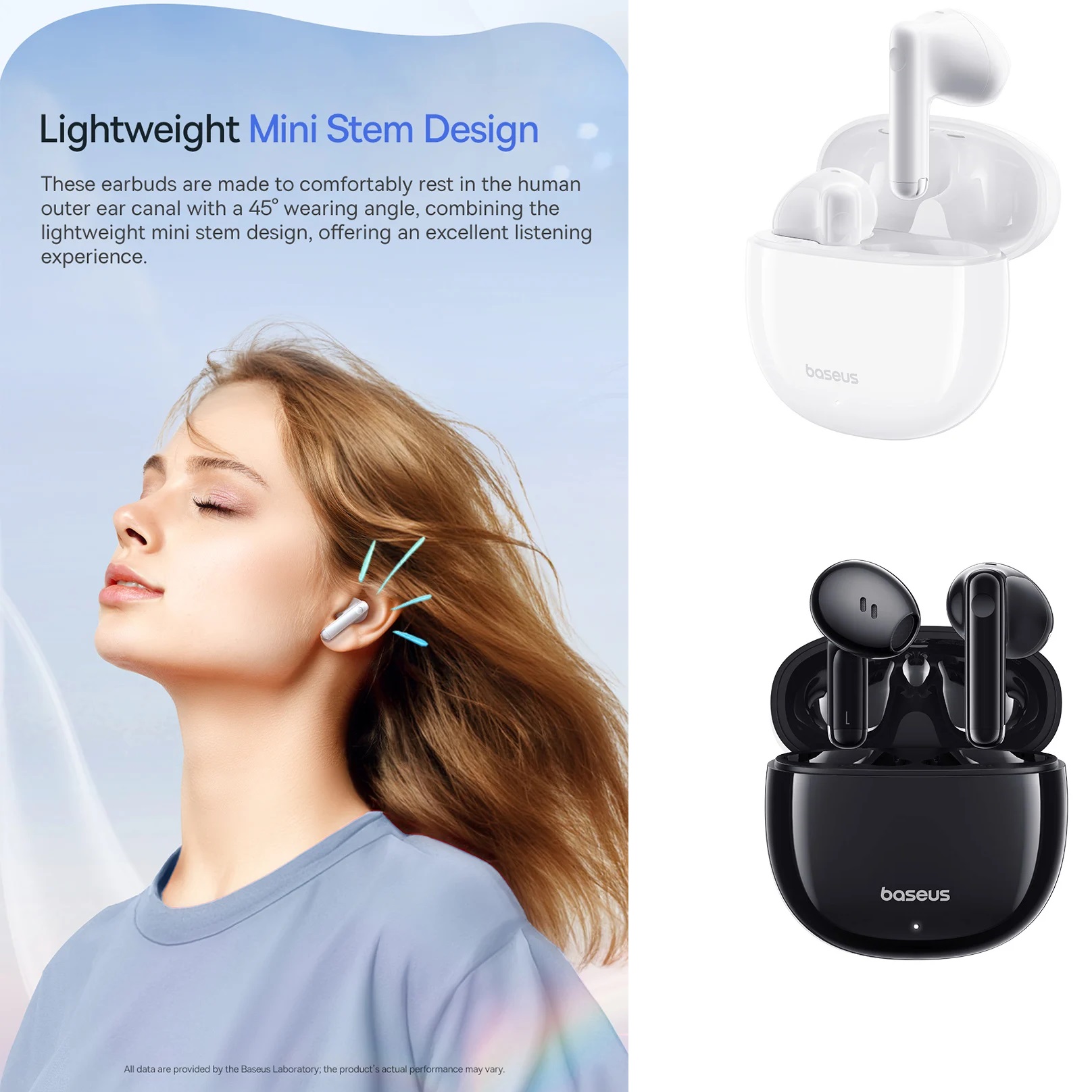 Tai nghe bluetooth V5.3 nhỏ gọn độ trễ thấp cho gaming app cài đặt pin 30 giờ Baseus Bowie E13 _ Hàng chính hãng