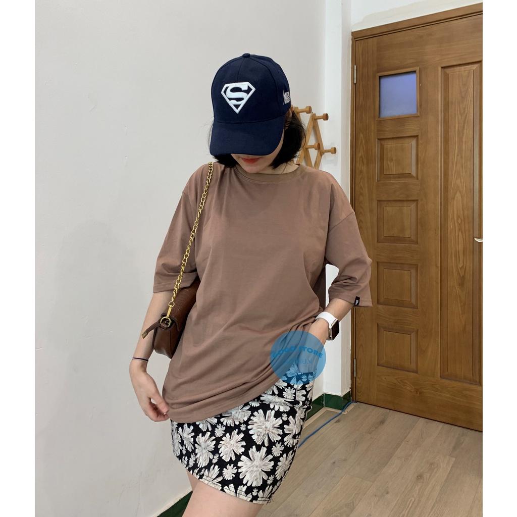 Áo thun trơn nâu đất nhạt- nam nữ-freesize