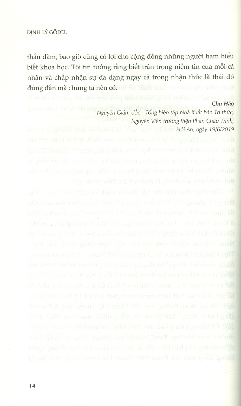 Định lý Gödel: Nền Tảng Của Khoa Học Nhận Thức Hiện Đại (Tái bản lần thứ 3, năm 2024) - Phạm Việt Hưng