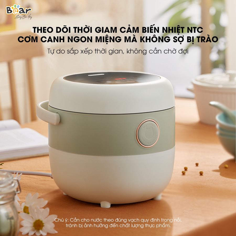 Nồi Cơm Điện Tử, Nồi Cơm Điện Thông Minh BEAR SB-NC16L Dung Tích 1.6 Lít Công Suất 400 W - Hàng Chính Hãng