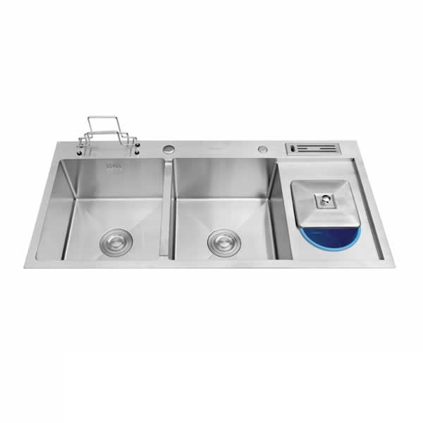 combo chậu rửa chén inox 304, kèm vòi rửa, hộp xà phòng, rổ inox đựng rau củ