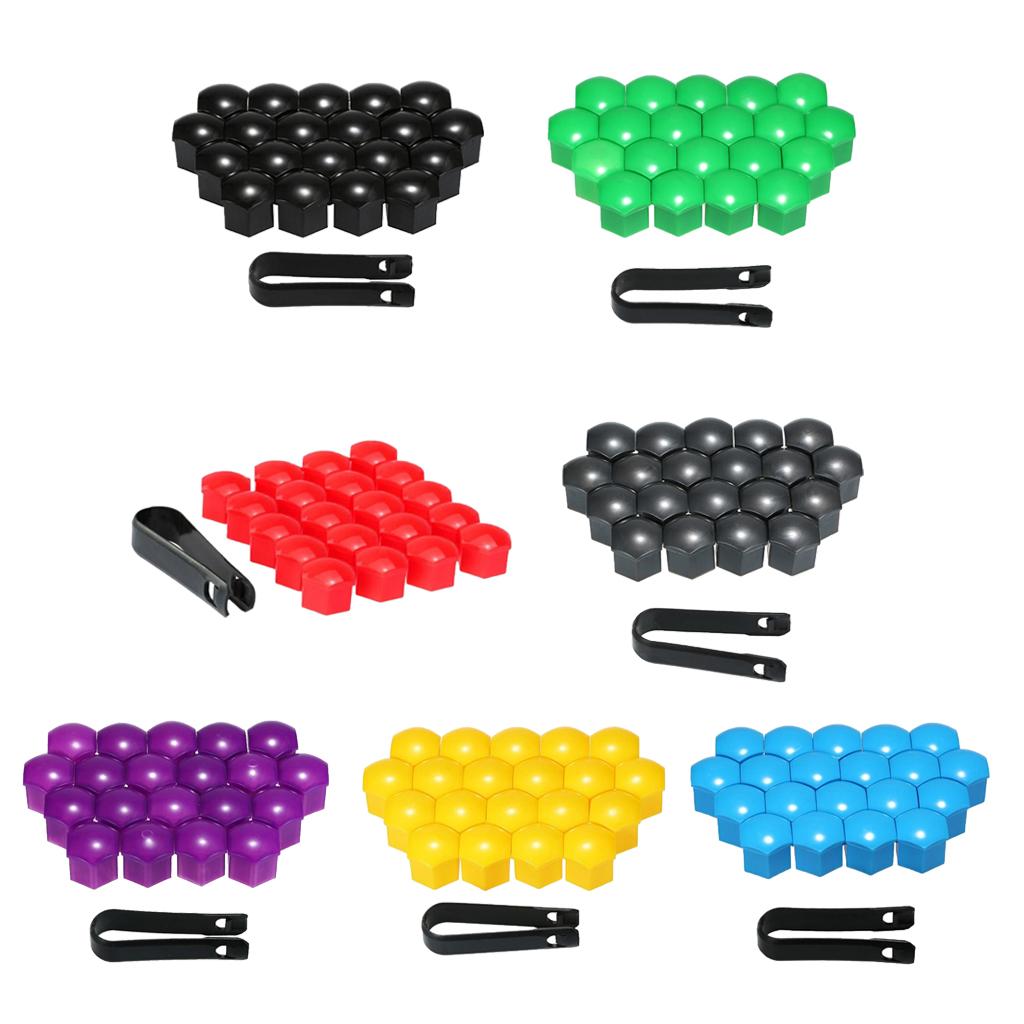 20pcs Universal 19mm Wheel Nut Covers Lug Nut Caps Screw Protector Red